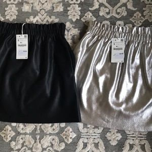 Set of Zara faux leather skirts NWT